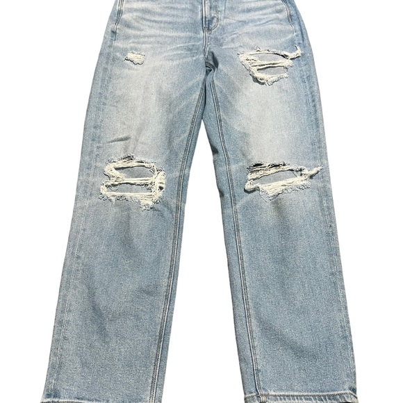 American Eagle Outfitters Denim - American Eagle Blue Destroyed Mom Straight Jeans Size 8
